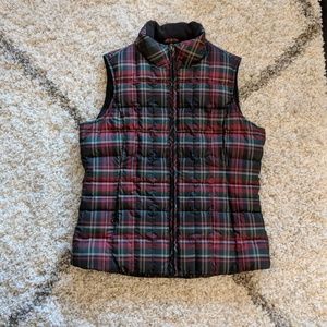 Eddie Bauer Goose Down Plaid Puffer Vest